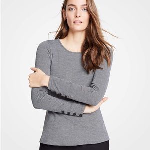 Ann Taylor Houndstooth Peplum Top